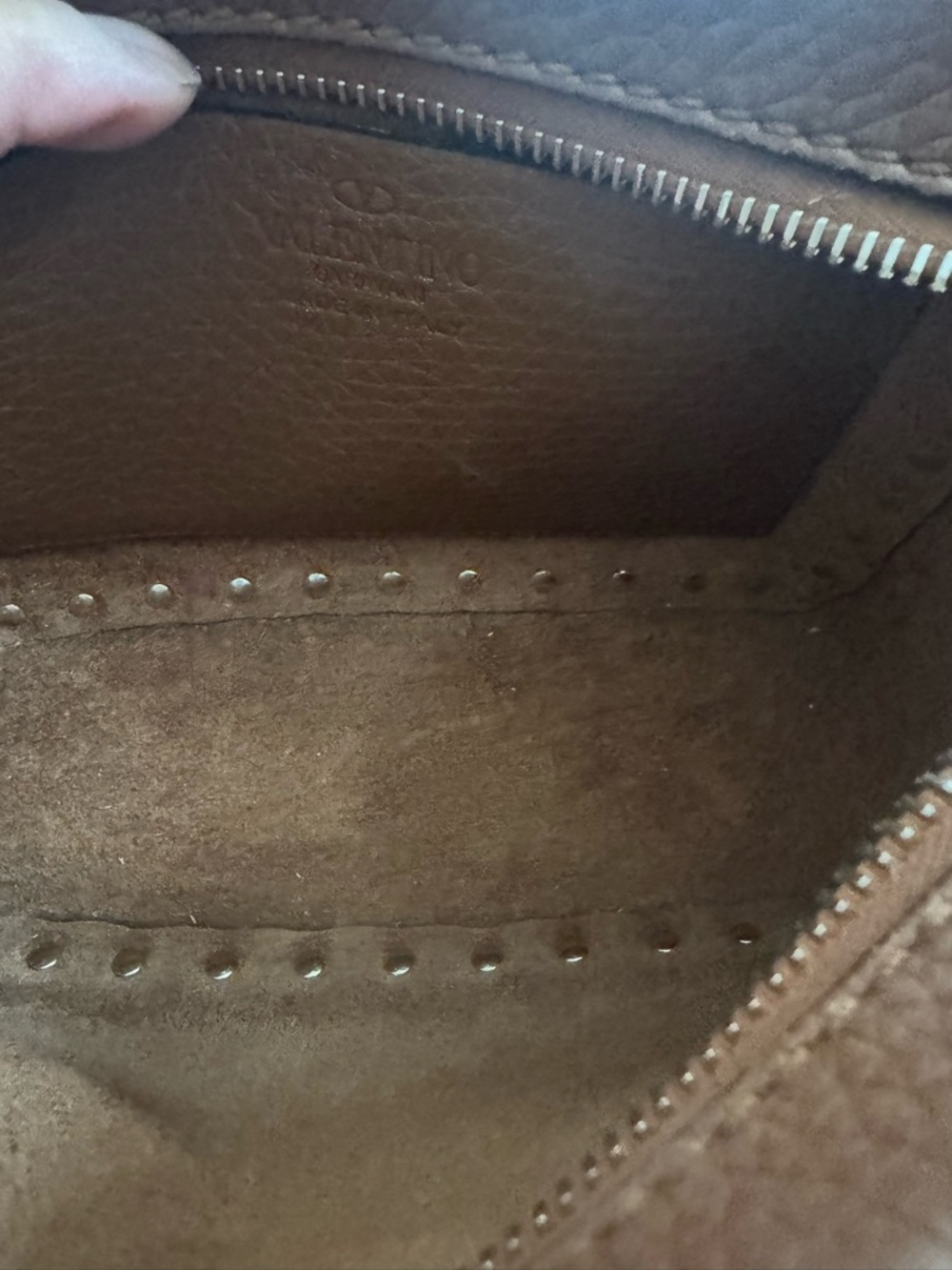Valentino Rockstud Brown Leather Crossbody Bag - Picture 8 of 10